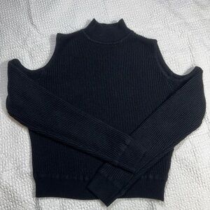 Black Cold Shoulder Sweater